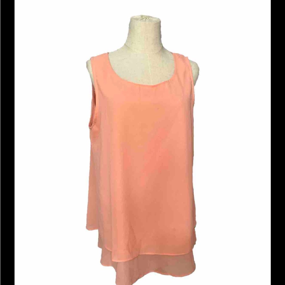 Embellished Lace Overlay Coral Blouse - Picture 4 of 9